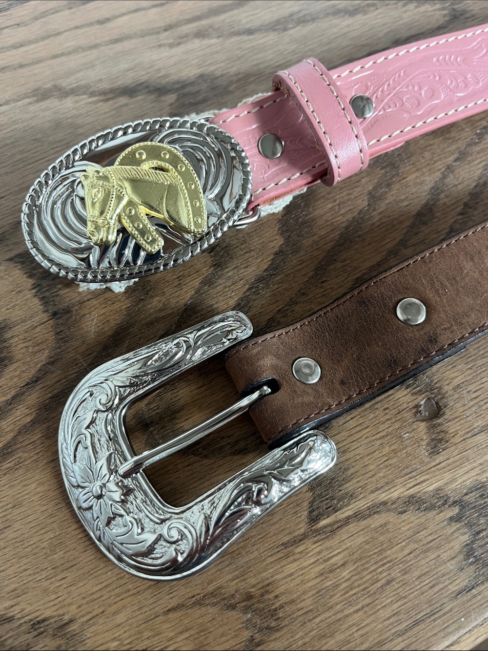 2 Nocona Western-Style Kids Belt with Decorative Buckle size 24